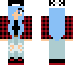 blue haired plaid girl