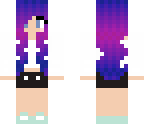 ombre hair girl pink purple blue