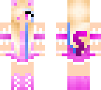 pink maifa maid with a strip of blue hair