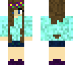 blue top brown hair girl