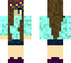 blue top brown hair girl