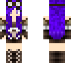 my minecraft skin purple haired girl steampunk