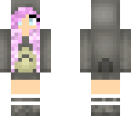 pink haired girl with totoro outfit