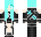 pielong coat of midnight and bikini with blue hair