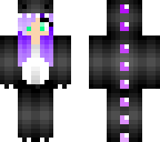 black dino girl short purple hair