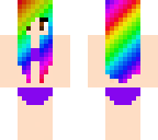 rainbow hair girl with swimsuit