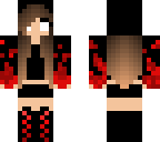 blood red girl in hoodie and herobrine eyes