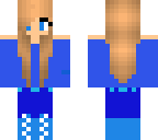 blue winter girl with headphones