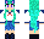 green haired cat girl edit