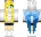 blonde wolf angel with blue wings