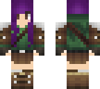 warrior girl with purple hair