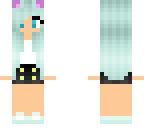 blue haired cute cat girl