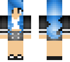 cute girl with dark blue hair