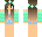 cute teal and mint green girl skin