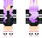black dressed bunny girl with purple hair