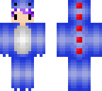 chibi red blue dino