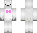 polar bear with pink bow tie