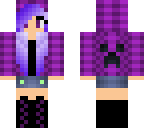purple creeper jacket girl