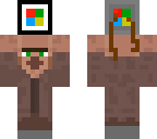 villager holding computer