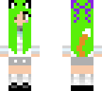 cute school girl with green hair