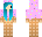pink icecream girl with a cute face under her neck