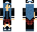 blue haired flannel girl