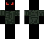 red eyes with grey army-cammo shirt