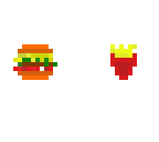 burger and fries pixel art