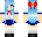 blue hair school girl