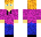 pink shirt blue jeans