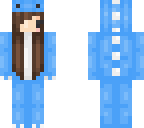 blue chibi dino girl