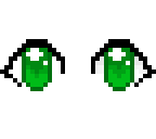 green anime eyes