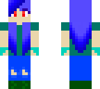 red eye blue hair