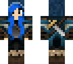 blue-haired warrior girl