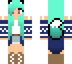 blue haired wolf girl