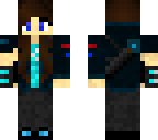 gamer girl with headphones and diamond sword
