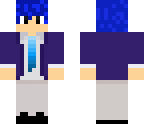 mc high school uniform with blue hair