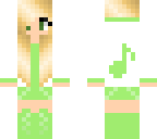 pastel green music girl