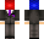 color head in suit