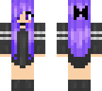 cute kawaii purple hair girl