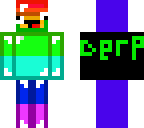 derpy rainbow with derp on the back
