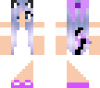 my awesome purple-haired neko with a dress