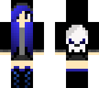 blue hair skull girl