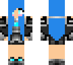 blue haired  assassin girl