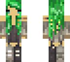 green hair forest girl