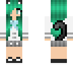 kawaii school girl blue hair