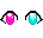 pink and blue eye