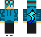 blue pikachu with goggles