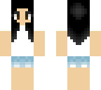 black haired beach girl