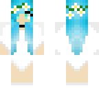 girl with blue hair and white dress